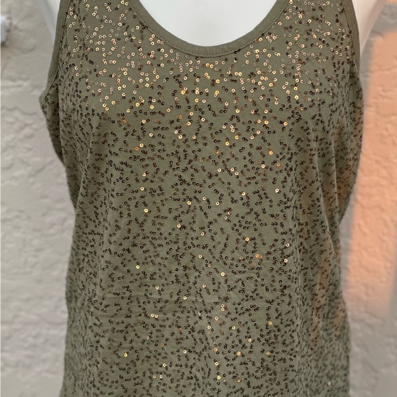 Denim & Supply sequin tank in army green - Picture 5 of 5